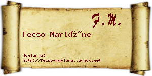 Fecso Marléne névjegykártya